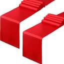 Horbaunal 2 Pack Red Satin Table Runner 12 x 108 Inch, Smooth Table Runners for Wedding Banquets Birthday Party