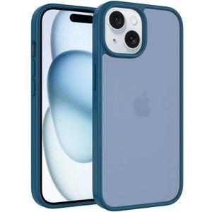 Compatible with iPhone 15 Case, Anti-Fingerprint Matte Coating, Protective Hard Back Slim Translucent Case for iPhone 15-6.1", Blue