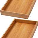 YBM HOME Bamboo Drawer Organizer Storage Box for Kitchen Drawer, Junk Drawer, Office, Bedroom, Children Room, Craft, Sewing, and Bathroom, 2 Pack 10x14x2 inch
