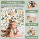 Floral Contact Paper Peel and Stick Wallpaper for Bedroom Boho Contact Paper for Cabinets Drawers Flower Botanical Wallpaper Self Adhesive Removable Colorful Nursery Wall Decor 17.3inW197inL