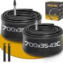 2 Pack 700 x 35-43C Road Bike Tubes, Bicycle Tube Compatible with 700 x 35C/36C/37C/38C/39C/40C/41C/42C/43C Bike Tire, Butyl Rubber Inner Tube with 2 Tire Levers for Road Bike