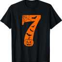 Number 7 Funny Meme Saying 6 7 Six Seven Halloween Costume T-Shirt, Size: XL