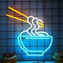 Noodle Neon Signs for Wall Decor, Ramen Neon Lights for Bedroom, Neon Business Signs Suitable for Man Cave Bar Pub Japan Restaurant Christmas Gift Art - 5V Power Adapter with Hanging Chain Hooks