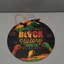 Boao 12 Inch Welcome Black History Month Wooden Hanging Sign Black History Month Decorations African American Heritages Door Wreath for Outdoor Porch Front Door Holiday Decor