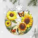 Sunflower Ornament, Stained Glass Christmas Decorations, Christmas Ornaments for Tree, Holiday Ornament, Gifts for Sunflower Lovers, Holiday Party Gifts, Gift Ideas & Xmas Gift