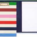 Kate Spade New York Clipboard Folio with Low Profile Clip, Professional Padfolio Includes Lined Notepad, Pen Loop, and Pocket, Adventure Stripe (237048)