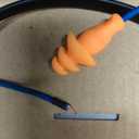 HomeSpot Noise Reduction Wireless Neckband Headphones with Qualcomm aptX HD, 27dB NRR, CVC Noise Cancelling Mic & Controls and 20H Playtime for Work Safety OSHA Compliant - Blue Wire Orange Earbuds