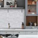 Midcard 20 Sheet Peel and Stick Backsplash, White Marble PVC Wall Tile for Kitchen Backsplash