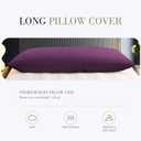 Body Cooling Pillowcase Long Pillow Case Breathable Cool Silky Soft Rayon Derived from Bamboo Fabric,Hair and Skin Friendly,Dark Purple,1 Pack,20x54IN