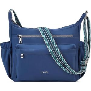 CLUCI Travel Purses for Women, Waterproof Nylon Crossbody Bags for Woman Trendy, Anti Theft Shoulder Handbags for Ladies A5-dark Blue