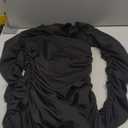 DAAWENXI Women's Sexy Long Sleeve Cut Out Bodycon Ruched Party Club Mini Dress Black, Size M