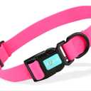 Waterproof Dog Collars,Easy Clean Collar,Adjustable Dog Collars for Small,Medium, Large Dogs (Pink, L)