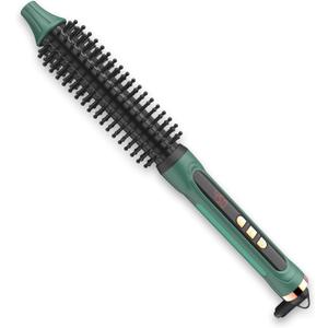 3/4 Inch Barrel Thermal Round Brush, Volume Heat Styling Brush for Men and Women Medium Thin Curly Straight Hair, Heated Curling Iron,12 Temperature Setting (1.35 Inch with Bristles)