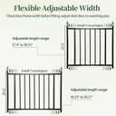 Heavy Duty Expandable Deck Fence Gate, Adjustable 37.4"-49.2" W x 33" H Outdoor Safety Gate, Self Closing Hinges & Latch No Cutting Required, Fence Gate for Deck, Patio, Garden, Yard & Pet