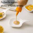 2 Set Dipping Sauce Plate and Holder, Plastic Dipping Dish, Soy Sauce Dish, Mini Dipping Bowls with Handle, for ketchup, Soy, Barbecue and Party Dinner
