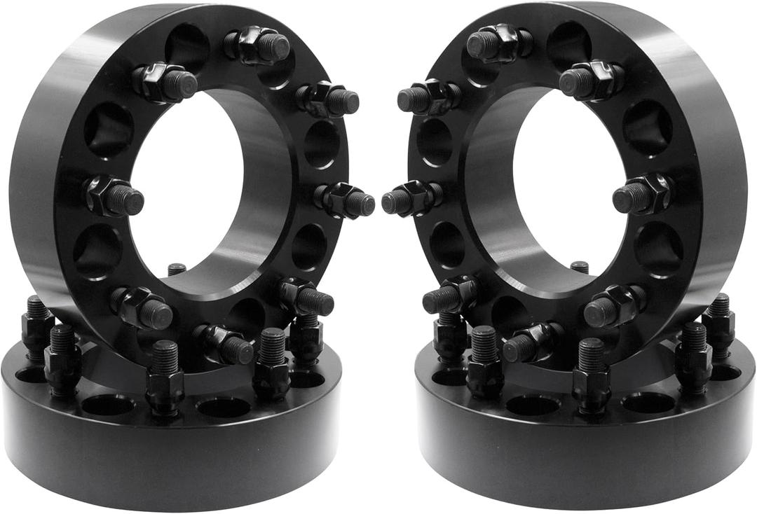 Wheel Accessories Parts 4 Pcs Wheel Spacers Adapters 8 on 6.50 2.00 Inch Thick M14x1.5 14x1.5 Thread Stud Fits 2001-07 Chevy Silverado 1500HD 2001-10 Silverado 2500 3500 GMC Sierra 2500 3500