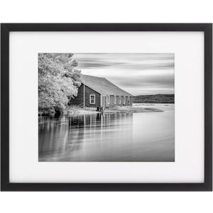 Snap - 11"x14" Black Wall Picture Frame - Single White Mat - Matted for 8"x10" Image - Versatile Display Option for Your Cherished Memories - Rectangular Tabletop - White Poster Frame