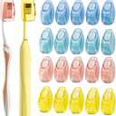 Muslish 20 Pack Toothbrush Covers, Portable Toothbrush Head Cover Caps, Toothbrush Case Protector for Home and Travel, Fits Most Manual and Electric Toothbrushes (Yellow)