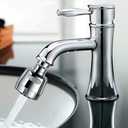 360 Swivel Kitchen Sink Faucet Aerator Faucet Sprayer Attachment Tap Aerator Faucet Nozzle Faucet Head 55/64'' Female Thread for Kitchen, Bathroom Faucet (Shorter Style 1PC,Adapter Included)