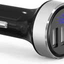 LIHAN 3 USB Car Charger,12V/24V Voltage Meter, QC3.0 Output 4.8A, Cigarette Lighter Plug Adapter Compatible with iPhone,iPad, Samsung, USB Charging Devices, Silver