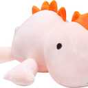 Weighted Dinosaur Stuffed Animals Super Soft Cute Dino Plushie and Throw Pillows,Plush Toys Cartoon Hugging Birthday Gifts for Kids&Adults,Pink,16",1.6lbs (Medium)