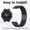 Titanium Watch Band Compatible for Amazfit T-Rex 3 Pro 48mm, Ultralight Durable Titanium Watch Strap, Size Adjustable Easy Installation