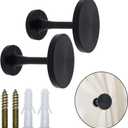 Curtain Tiebacks 2 Pack Curtain Holdbacks Zinc Alloy Curtain Tiebacks Wall Mounted with Screws, Decorative Curtain Holders for Drapes Stylish Black Curtain Tieback Hooks for Home Office