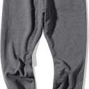 MACHLAB Men's Thermal Fleece Jogger Pants Sherpa Lined Sweatpants Winter Warm Thick Track Pants (Gray, M)
