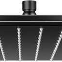 Square Rain Shower Head, Ultra-Thin Design 304 Stainless Steel Ceiling Shower Head, Modern High Pressure Waterfall Shower Head (Matte Black, 16)