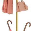 Hoctieon Coat Rack Freestanding, Coat Hanger Stand,Umbrella Holder, Hall Tree With 12 Hooks, Standing Coat Rack,Floor Standing Metal Umbrella Tree Stand, Gold