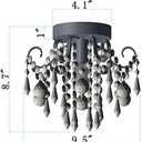Q&S Small Crystal Ceiling Light Fixture Flush Mount,Black Ceiling Lights Modern Chandelier,Bedroom Hallway Closet Light Fixture,Dia9.5 1 Light