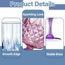 WRINGKIT 24 Pcs Plastic Vintage Wine Glasses, 7 Oz Plastic Colored Water Goblets for Party Wedding, Unbreakable Drinking Glasses Cups with Stem, Reusable Wine Cups for Beer, Cocktail, Whiskey, 6 Color