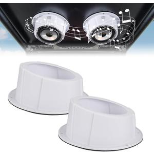 KEMIMOTO 2PCS Angled Speaker Enclosures Boxes Pods, Universal for 6.5" Speakers Compatible with UTVs, RVs, Cars, Boats, Trunks, Trailers for 9.56 Inch Surface Mount (White) KEMIMOTO 2PCS Angled Speaker Enclosures Boxes Pods, Universal for 6.5" Speakers Compatible with UTVs, RVs, Cars, Boats, Trunks, Trailers for 9.56 Inch Surface Mount (White)