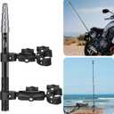 Taisioner Aluminum Alloy Motorcycle Bike Mount Double clamp with 47" Invisible Selfie for insta360 Motorcycle Mount X5/X4/X3/X2/XONE/GO2/3/Hero 13-7 (Locking Anti-Fall Version)