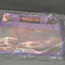 Iridescent Beach Bag, 2Pcs Large Clear Jelly Tote Bag for Women | Jelly Beach Bag, Purple & Pink, Waterproof & Sandproof, Zipper&Snap, Gym Pool Swim Bag Cruise Beach Essential for Family 2026