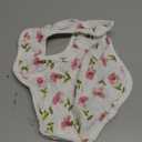 Zainpe 6Pcs Snap Muslin Cotton Baby Bibs Flowers Pattern Infants Feeding Bib Adjustable Machine Washable Girls Burp Cloths Unisex Drool Cloth with 6 Absorbent & Soft Layers for Eating and Teething (Pink Purple)