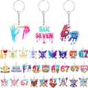 Equsion 30 Pcs Ice Cream Drip Baseball Acrylic Keychains Back to School Gifts, Acrylic Backpack Tags for Fun Party Favors Team Gifts (6-7 Meme)