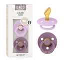 BIBS Pacifiers 6-18 Months | Colour Collection 2-Pack | BPA-Free Anatomical Natural Rubber Nipple | Made in Denmark | Violet Sky/Mauve Color Pacifier