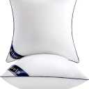 Siluvia 22"x22" Pillow Insert Set of 2 Square Throw 22 Pillows with 100% Cotton Cover for Sofa, Couch, and Bed - White