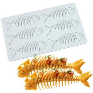 Fishbone Sugarcraft Icing Decorating Modelling Lace Mold Tools for Cake Fondant Molds Cookie Clay Decoration (A_ Fishbone)