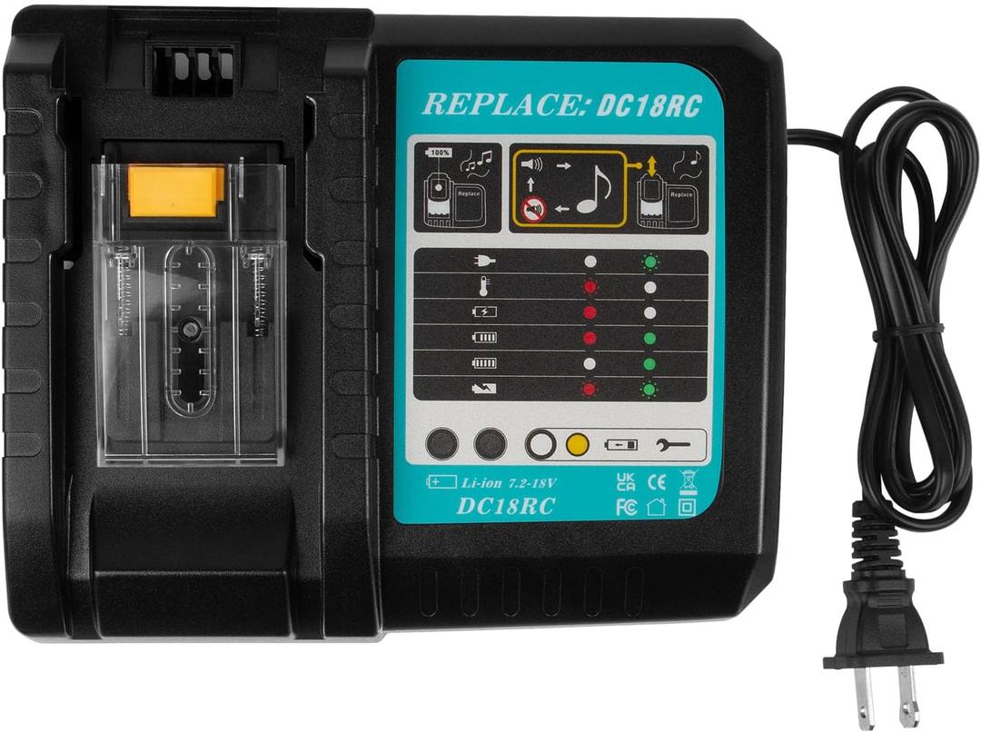 Rapid Battery Charger DC18RC DC18RD DC18RA for Makita Tools 14.4V-18V LXT Li-ion Battery BL1815 BL1820 BL1830 BL1850 BL1860 BL1840 BL1430 BL1415 (Music)