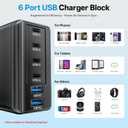 2 Pack USB C Charger Block with 4 USB Cables 120W GaN Type C Charger Fast Charging Block 6 Port Foldable for iPhone 17/16 Series, Pixel, iPad, Samsung Galaxy Series (Black)