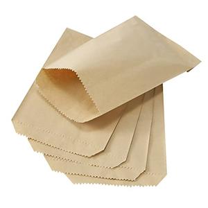 Tendwarm 100 Pcs 4x6 Inches Brown Small Kraft Paper Treat Bags Flat Favor Gift Bag for Party Wedding