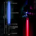 2 Pack Rechargeable Lightsabers with Connector, Metal Hilt Lightsabers, Durable PC Blade, USB Charging, Combine into Double Staff, 12 Colors LED, Sound Effects, Dueling Toys for Kids Adults, Gifts