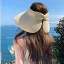 2 x Yountoon Sun Straw Visor Hats for Women Wide Brim Roll-Up Packable UPF 50+ (One Size, White)