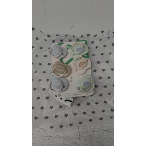 Tommee Tippee Anytime Matte Pacifier, 0-6 Months, Symmetrical Baglet, BPA-Free Binkies, Blue/Green, Pack of 6