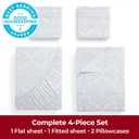 Mellanni King Sheets Set - 4 PC Iconic Collection Bedding - Hotel Luxury, Extra Soft, Cooling Bed Sheets - Wrinkle, Fade, Stain Resistant (King, Laced Sky Blue)