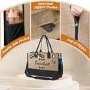 Birthday Retirement Gifts for Women Personalized Gifts for Friend Sister Bridesmaid Teacher Jute Tote Bag and Makeup Bag (Sometime)