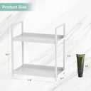 Bathroom Organizer Countertop, 2 Tier Counter Storage Shelf for Makeup Perfume Skincare Cosmetic Beauty Product, Small Vanity Countertop Tray Stand Rack Holder for Bathroom Sink Dresser, White