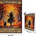 Great Jigsaw Puzzles for Adults 300 Pieces Black Witch Once Upon A Time There was A Girl Who Really Loved Cats Halloween Puzzles for Adults Toys Gift Family Decoration Kids Puzzle